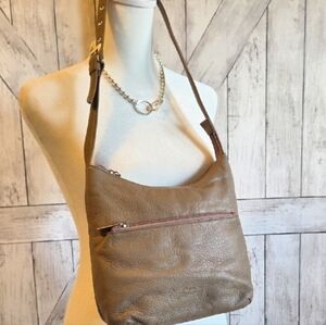 Elegant Brown Leather Shoulder Bag